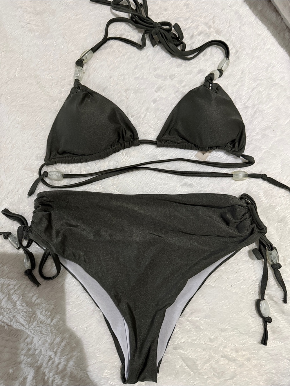 Beaded Triangle Bikini Set
